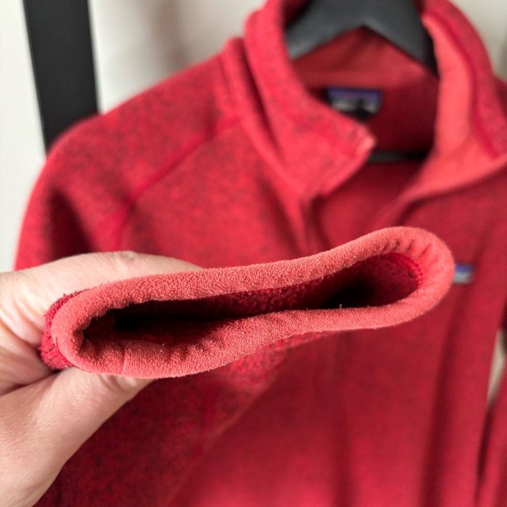 Patagonia Women’s Better Sweater 1/4th zip Fleece-Lined Red XL - Picture 8 of 12